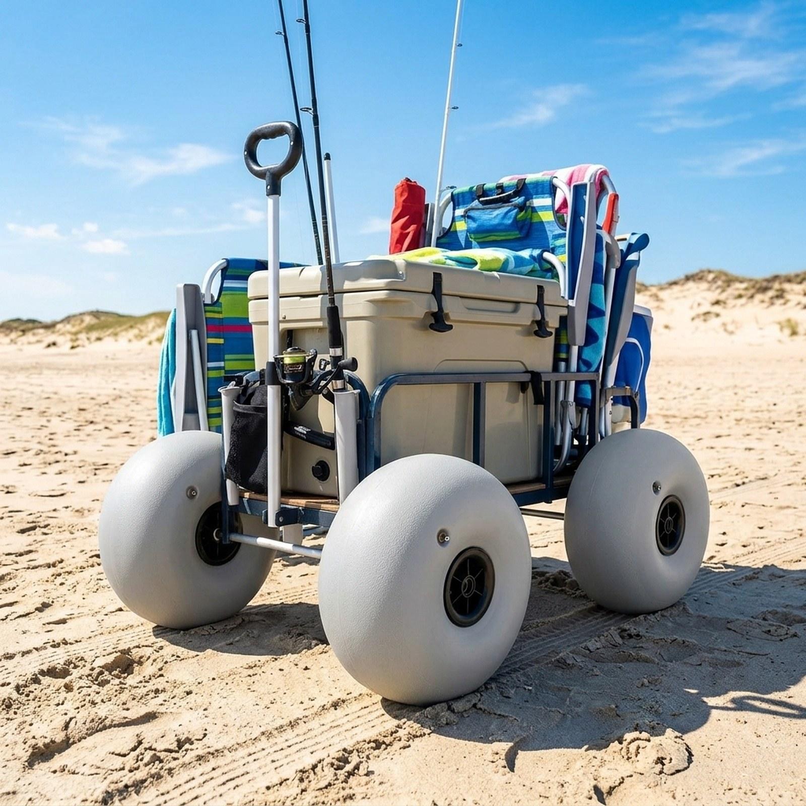 Beach Cart Sand Wheels 16 Inch - Fishing Kayak Cart review and price